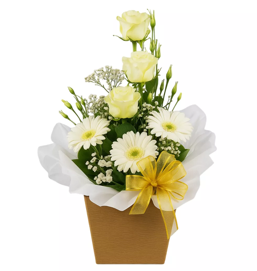 Lisianthus, Gerberas and Rose Bouquet